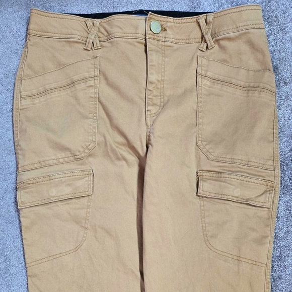 Democracy Absolution Tan High Rise Roll Cuff Cargo Pocket Cargo Utility Pants - Picture 4 of 11